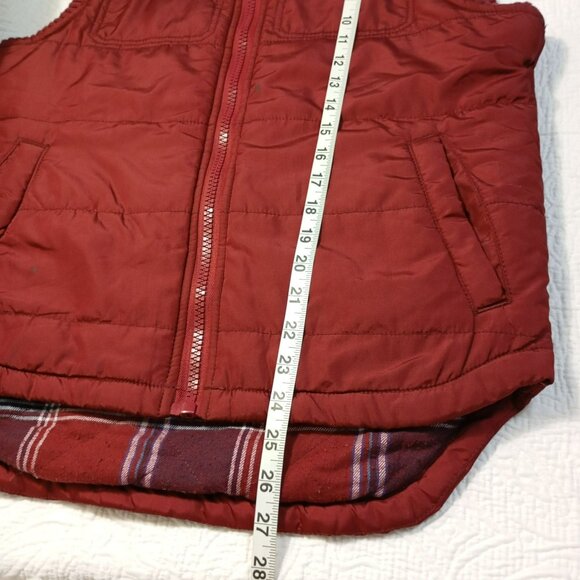 Aeropostale Vest Red Quilted With Plaid Lining Mens Small - Picture 11 of 11